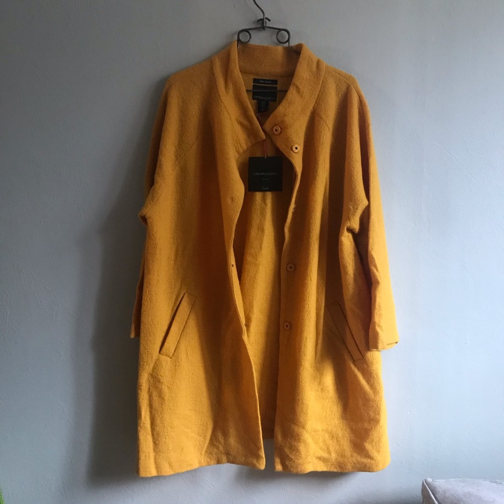 Cynthia Rowley Yellow Wool Coat